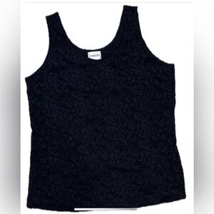 Chico's Elegant Black Floral Tank Top